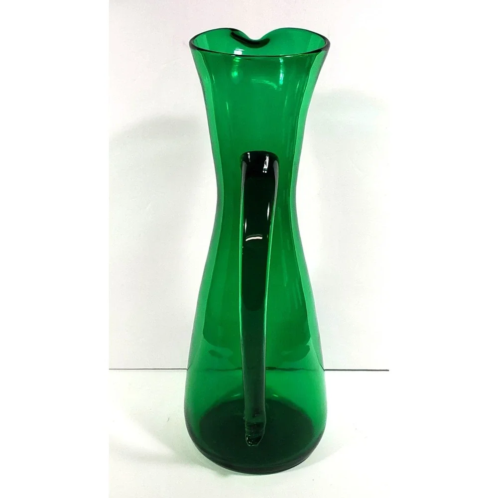 Vintage‎ Indiana Handcraft Glass Pitcher Spring Green 12 1/2